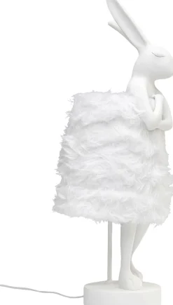 KARE Tischleuchte Animal Rabbit Fur Weiß/Silber 68cm