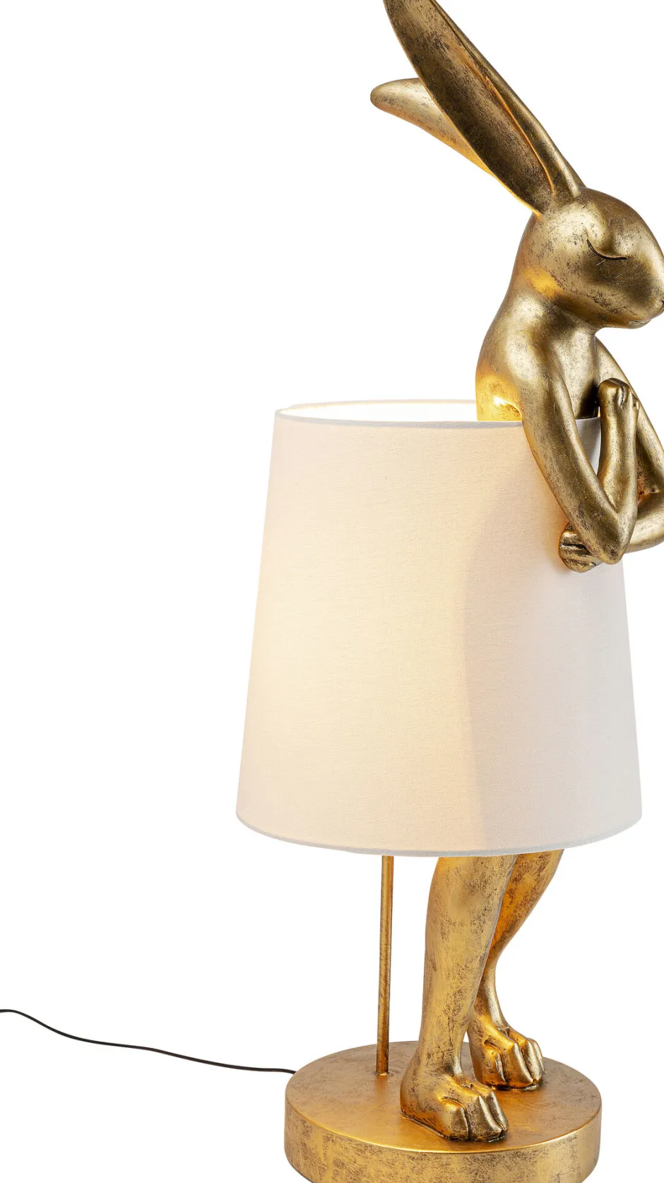 KARE Tischleuchte Animal Rabbit Gold/Weiß 88cm
