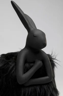 KARE Tischleuchte Animal Rabbit Fur Schwarz/Gold 50cm