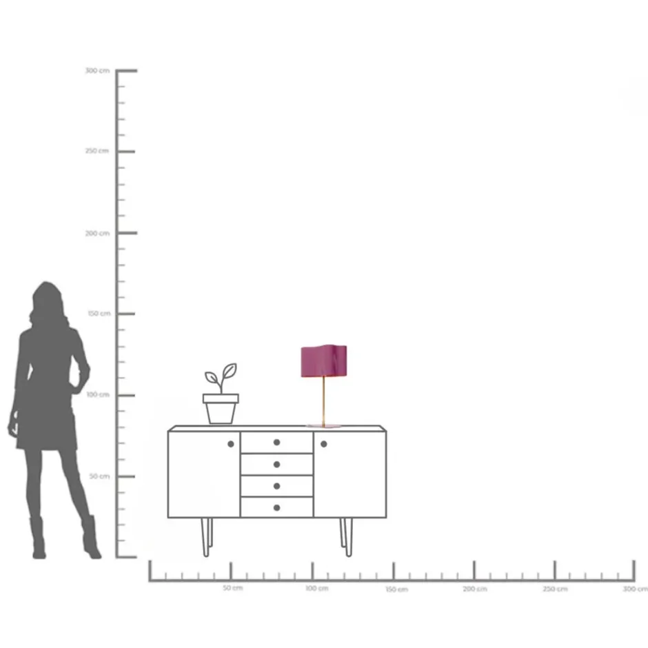 KARE Tischleuchte Cloudy Oval Pflaume 49cm