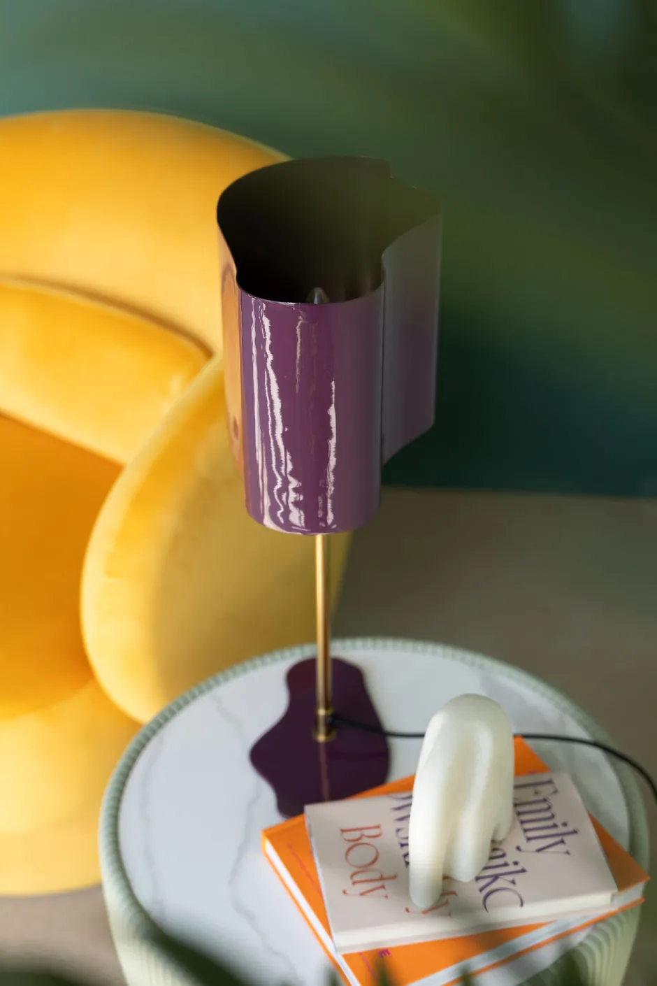 KARE Tischleuchte Cloudy Oval Pflaume 49cm