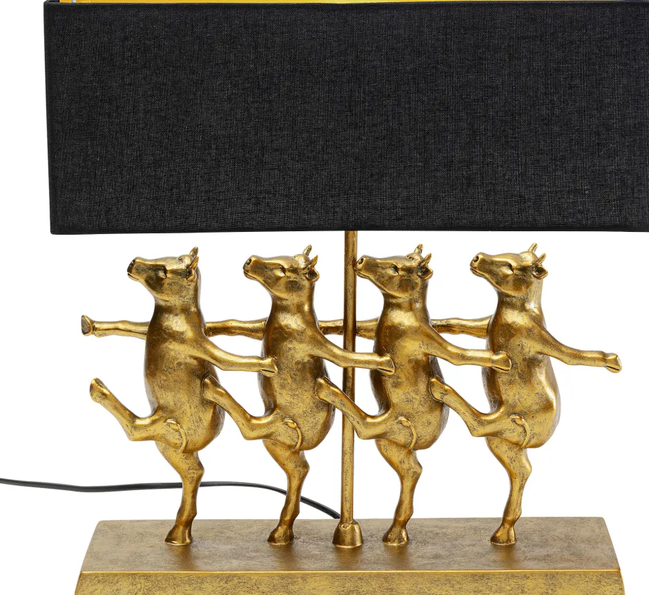 KARE Tischleuchte Dancing Cows Schwarz