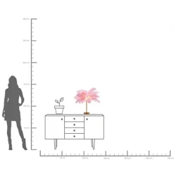 KARE Tischleuchte Feather Palm Pink 60cm