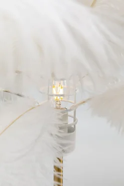 KARE Tischleuchte Feather Palm Weiß 60cm