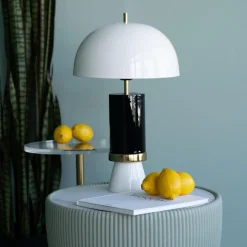 KARE Tischleuchte Josy Weiß Schwarz 51cm