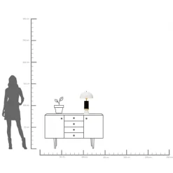 KARE Tischleuchte Josy Weiß Schwarz 51cm