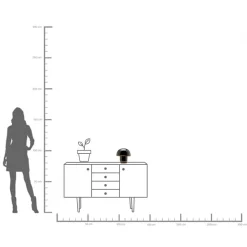 KARE Tischleuchte Mushroom Schwarz 20cm