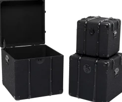 KARE Truhe Voyage Schwarz (3/Set)