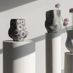 KARE Vase Anemone Grau 33cm