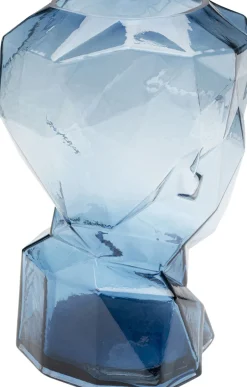 KARE Vase Prisma Face Blau 30cm