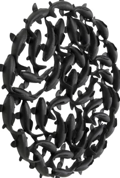 KARE Wandobjekt School of Koi Schwarz Ø160cm