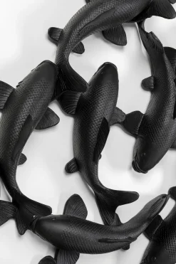 KARE Wandobjekt School of Koi Schwarz Ø160cm