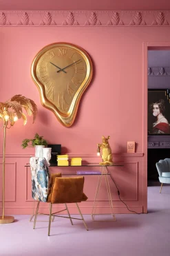 KARE Wanduhr Big Drop Gold 92x127cm