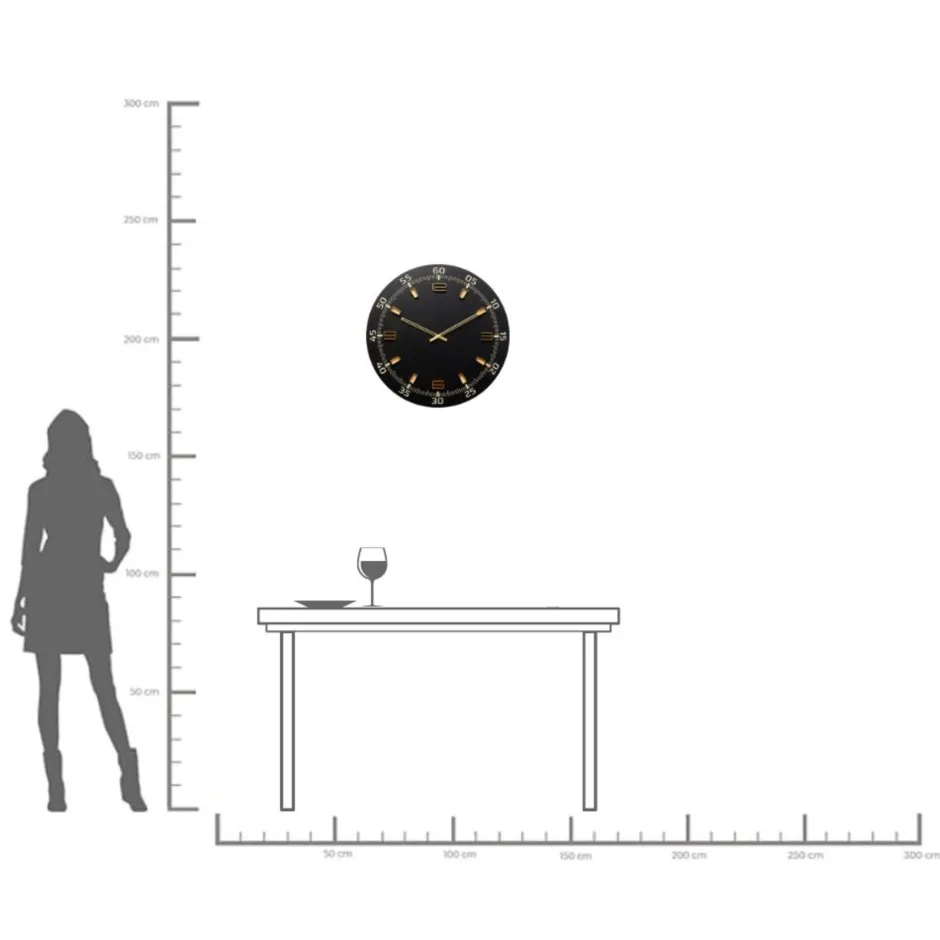 KARE Wanduhr Milk Bar Schwarz Ø60cm