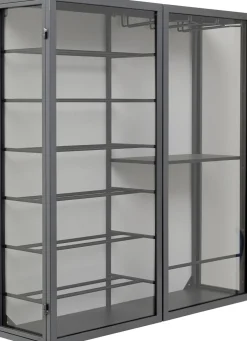 KARE Wandweinregal Porto Schwarz 75x80cm