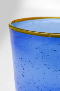 KARE Wasserglas Bubbles Blau 14cm