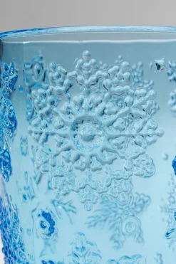 KARE Wasserglas Ice Flowers Blau